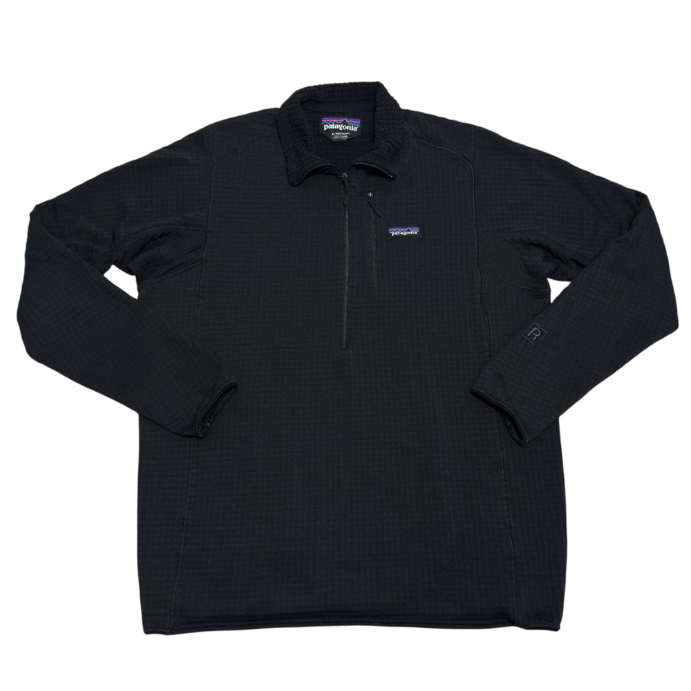 Patagonia R1 Pullover Mens XL Black Thermal Grid Fleece Outdoor Gorp Hike 40110